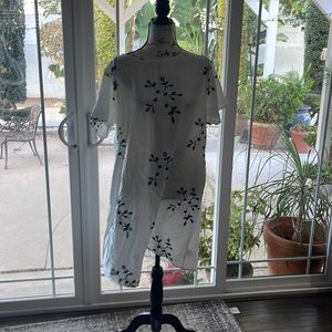Blue and White embroidered flower dress